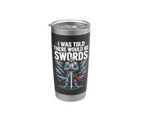 Me dijeron que habría humor caballero espadas Vaso térmico de acero inoxidable de doble pared