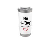 Me + Dog = Love Funny Cute Puppy Dog Lover Vaso térmico de acero inoxidable de doble pared
