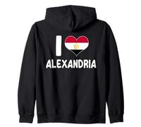 Me Encanta Alexandria Heart Design Patriotic Egyptian Pride Sudadera con Capucha