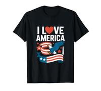 Me Encanta America Eagle Pride Camiseta gráfica económica, Hombre, Negro, XL