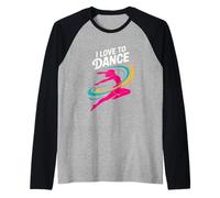 Me encanta bailar un espíritu energético vibrante Camiseta Manga Raglan