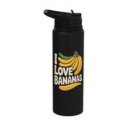 Me encanta Bananas Banana Art Stainless Steel Insulated Water Bottle