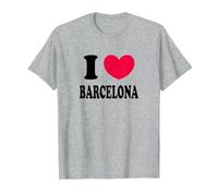 Me Encanta Barcelona Camiseta, Hombre, Gris Jaspeado, 4XL