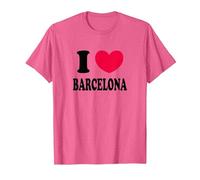 Me Encanta Barcelona Camiseta, Hombre, Rosa Jaspeado, S