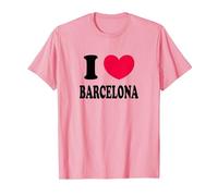 Me Encanta Barcelona Camiseta, Hombre, Rosado, XL