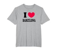 Me Encanta Barcelona Camiseta, Hombre Tallas Grandes, Gris Jaspeado, 2X Alto