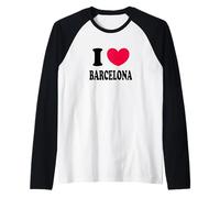 Me encanta Barcelona Camiseta Manga Raglan