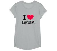Me Encanta Barcelona Camiseta, Niñas, Gris Jaspeado, S