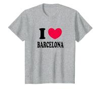 Me Encanta Barcelona Camiseta, Niños, Gris Jaspeado, 12 años