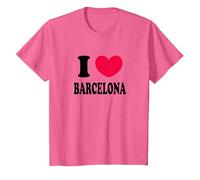 Me Encanta Barcelona Camiseta, Niños, Rosa Jaspeado, 12 años