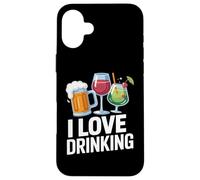 Me encanta beber cerveza artesanal y cócteles de vino Carcasa para iPhone 16 Plus
