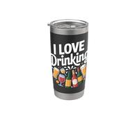 Me encanta beber cerveza vino Tiempo de fiesta Vaso térmico de acero inoxidable de doble pared
