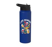 Me encanta beber saludos vibraciones festivas Stainless Steel Insulated Water Bottle