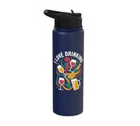 Me encanta beber saludos vibraciones festivas Stainless Steel Insulated Water Bottle