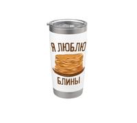 Me encanta Blini crepes ruso panqueques crepes Rusia Vaso térmico de acero inoxidable de doble pared