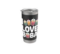 Me encanta Boba Bubble Tea Passion Express Vaso térmico de acero inoxidable de doble pared
