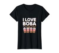 Me Encanta Boba Bubble Tea Passion Fun Camiseta gráfica económica, Mujer, Negro, L