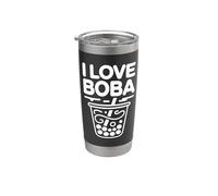 Me encanta Boba Bubble Tea Passion Vaso térmico de acero inoxidable de doble pared