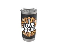 Me encanta Bread, Cheerful Bakery Fun Vaso térmico de acero inoxidable de doble pared