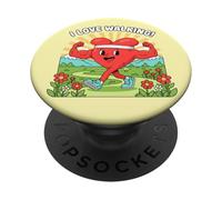Me Encanta Caminar con un corazón Saludable PopSockets PopGrip Adhesivo