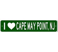 Me encanta Cape May Point, Nueva Jersey. Letrero metálico decorativo de pared que indica el límite de la ciudad.