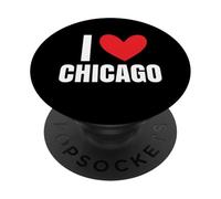 Me Encanta Chicago Illinois Deep Dish River Windy City 312 773 PopSockets PopGrip Adhesivo