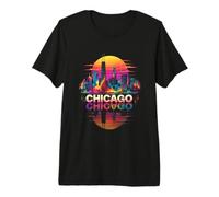 Me Encanta Chicago Skyline Chicago City Tie Dye Souvenir Chicago Camiseta Premium