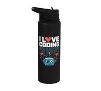 Me encanta codificar circuitos robot arte Stainless Steel Insulated Water Bottle