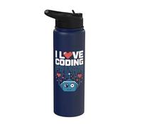 Me encanta codificar circuitos robot arte Stainless Steel Insulated Water Bottle