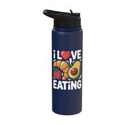 Me encanta comer croissant de aguacate y fresa Stainless Steel Insulated Water Bottle
