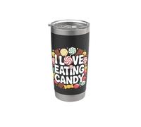 Me encanta comer dulces delicias divertidas Vaso térmico de acero inoxidable de doble pared