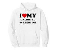 Me Encanta (corazón) mi Tiempo de Pantalla Ilimitado Sudadera con Capucha