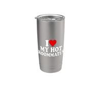 ME ENCANTA CORAZÓN MIS COMPAÑEROS Vaso térmico de acero inoxidable de doble pared