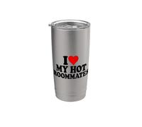 ME ENCANTA CORAZÓN MIS COMPAÑEROS Vaso térmico de acero inoxidable de doble pared