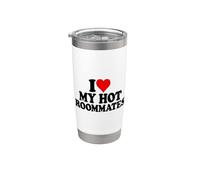 ME ENCANTA CORAZÓN MIS COMPAÑEROS Vaso térmico de acero inoxidable de doble pared