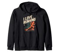 Me encanta correr entusiasta Jogger Fitness Motivación Sudadera con Capucha