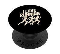 Me encanta correr Entusiasta Jogging Diversión Inspiración PopSockets PopGrip Adhesivo