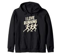 Me encanta correr Entusiasta Jogging Diversión Inspiración Sudadera con Capucha