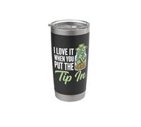 Me encanta cuando pones la propina - Bartending Fun Bartender Vaso térmico de acero inoxidable de doble pared