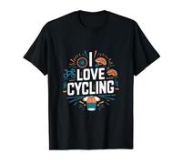 Me Encanta Cycling Adventure Journey Camiseta gráfica económica, Hombre, Negro, S