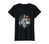 Me Encanta Cycling Adventure Journey Camiseta gráfica económica, Mujer, Negro, M