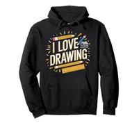 Me encanta dibujar lápiz Sketch entusiasta Sudadera con Capucha