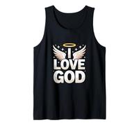 Me encanta Dios Angel Wings Halo Spiritual Camiseta sin Mangas