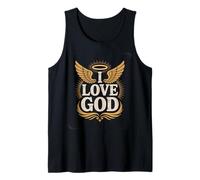 Me Encanta Dios Angel Wings Halo Spiritual Camiseta sin Mangas
