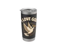 Me encanta Dios Dove Angel Halo Light Vaso térmico de acero inoxidable de doble pared
