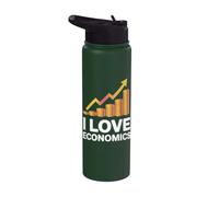 Me encanta Economics Rising Graph Coins Stainless Steel Insulated Water Bottle