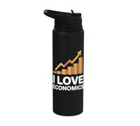 Me encanta Economics Rising Graph Coins Stainless Steel Insulated Water Bottle