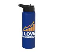 Me encanta Economics Rising Graph Coins Stainless Steel Insulated Water Bottle