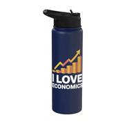 Me encanta Economics Rising Graph Coins Stainless Steel Insulated Water Bottle