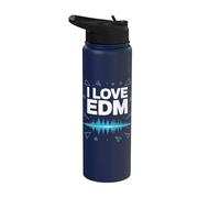Me encanta EDM Vibes Music Festival Sound Wave Stainless Steel Insulated Water Bottle